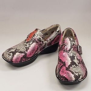 NURSE MATES 'Gelsey' Snake Print Slip On Clogs